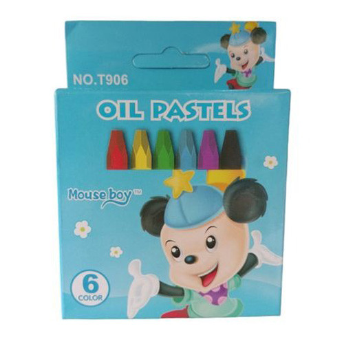 مداد شمعی روغنی 6 رنگ - رنگ آبی جعبه