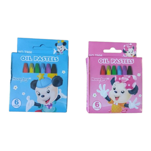 مداد شمعی روغنی 6 رنگ - هردو رنگ جعبه