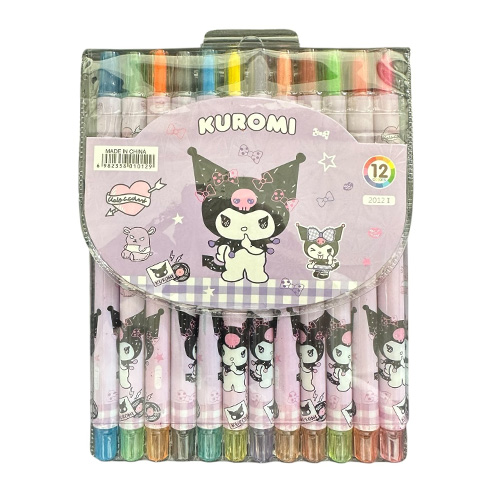 پاستل مدادی 12 رنگ مدل پیچی طرح کرومی