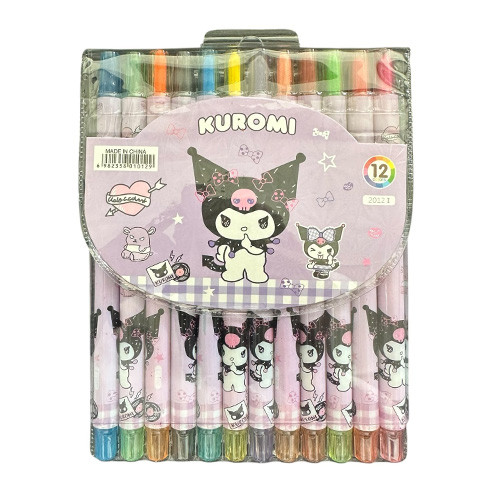 پاستل مدادی 12 رنگ مدل پیچی طرح کرومی