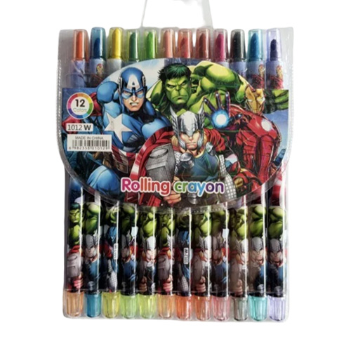 پاستل مدادی 12 رنگ مدل پیچی طرح مارول