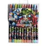 پاستل مدادی 12 رنگ مدل پیچی طرح مارول