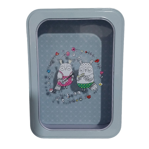 جعبه فلزی مستطیلی با درب شفاف