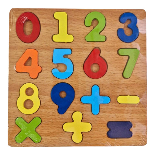 بازی فکری مدل پازل چوبی اعداد تک رقمی و علائم ریاضی