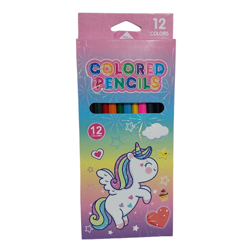 مداد رنگی 12 رنگ جعبه مقوایی رنگ صورتی