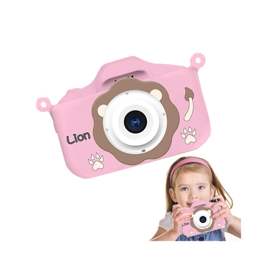 دوربین عکاسی و فیلم برداری دیجیتالی کودکانه تصویر رنگ صورتی