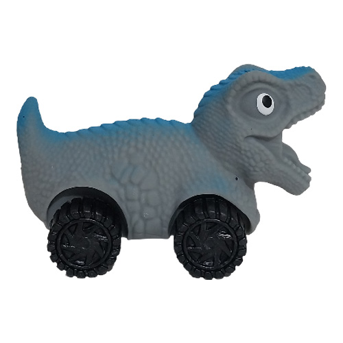 اسباب بازی دایناسور چرخ دار بافت اسفنجی رنگ طوسی