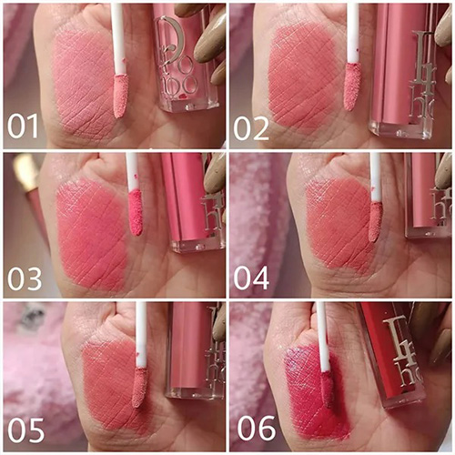 لیپ گلاس طرح دیور از برند Drohoo با ماندگاری بالا تصویر رنگ های گالری