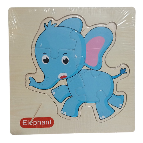 پازل چوبی وارداتی طرح حیوانات و وسایل نقلیه فیل
