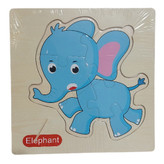 پازل چوبی وارداتی طرح حیوانات و وسایل نقلیه فیل