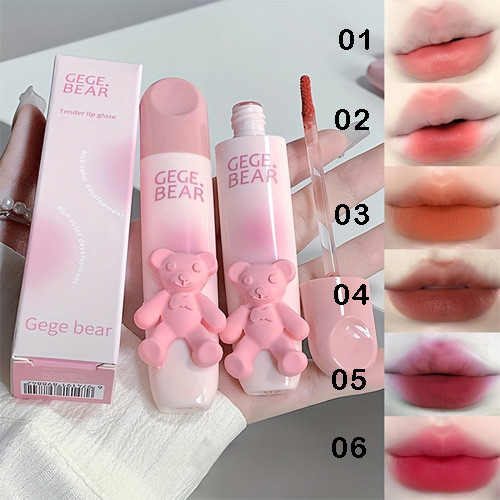 رژلب مایع خرسی پوکه مخملی برند Gege Bear تصویر رنگ ها 2