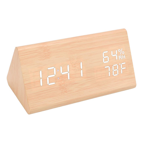 ساعت دیجیتالی رومیزی طرح چوب و مدل کاج
