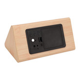 ساعت دیجیتالی رومیزی طرح چوب و مدل کاج تصویر پشت محصول