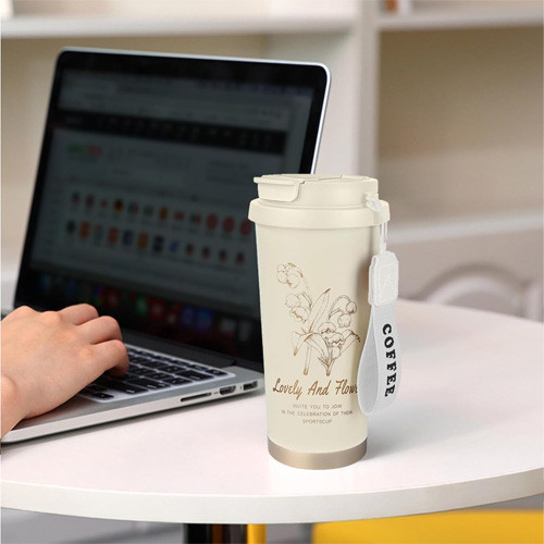 تراول ماگ استیل ضدزنگ حجم 500 میلی لیتر همراه با بند تصویر گالری 2