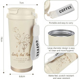 تراول ماگ استیل ضدزنگ حجم 500 میلی لیتر همراه با بند تصویر مشخصات