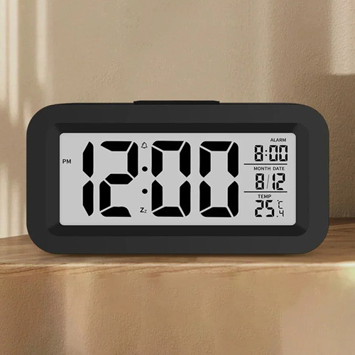ساعت و دماسنج رومیزی دیجیتالی کوچک گالری رنگ مشکی