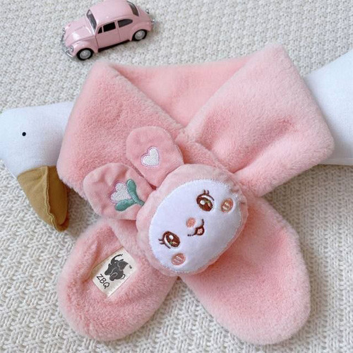 شال گردن کودکانه طرح خرگوشی تصویر رنگ صورتی