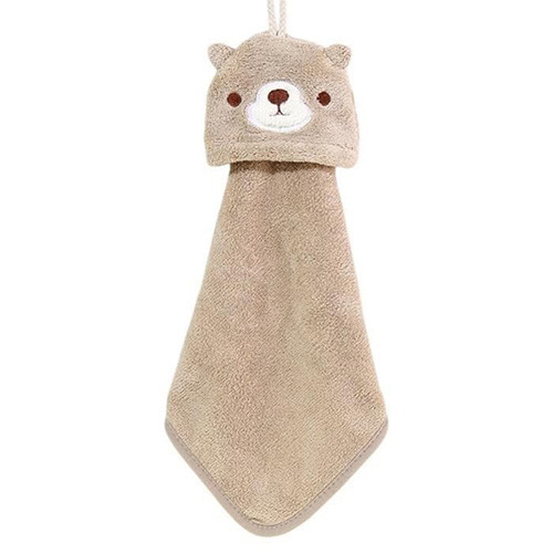 حوله آشپزخانه مدل کراواتی طرح خرسی تصویر رنگ قهوه ای