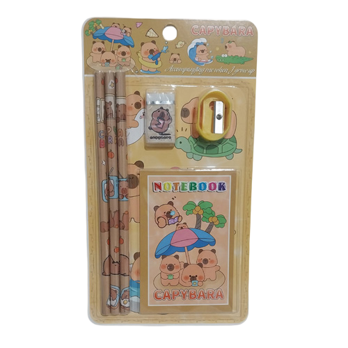 پک هدیه لوازم تحریر 6 تکه قهوه ای