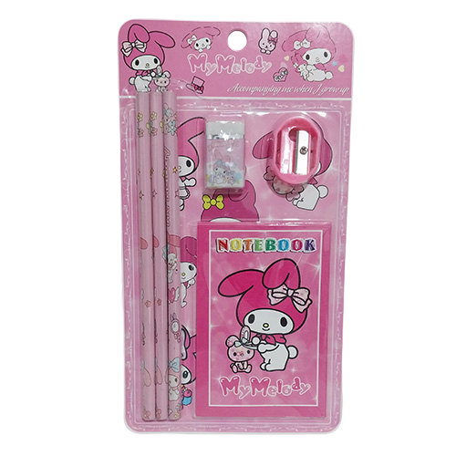 پک هدیه لوازم تحریر 6 تکه صورتی