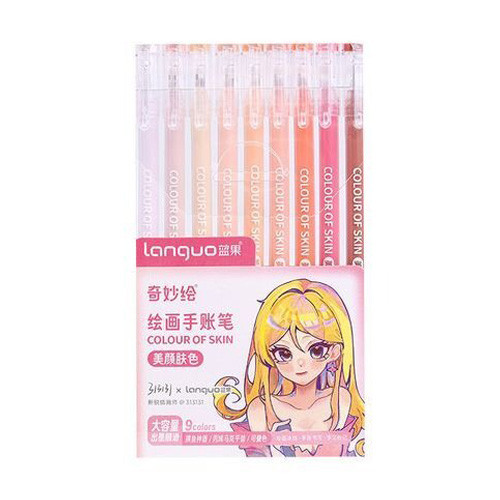 روان نویس 9 رنگ مدل اسکین کالر برند Languo