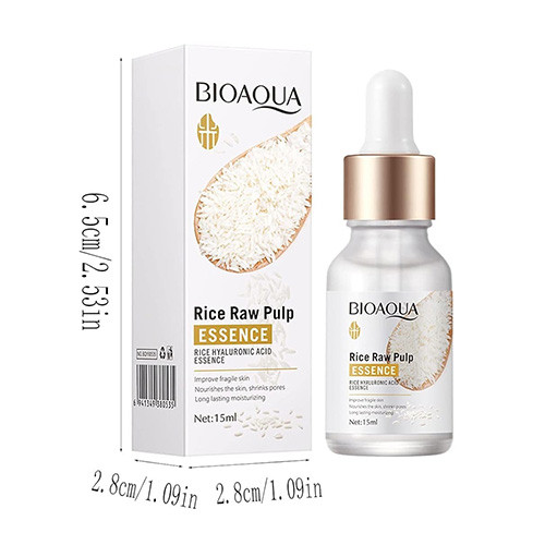 سرم برنج روشن کننده و شفاف کننده پوست صورت بیوآکوا تصویر ابعاد