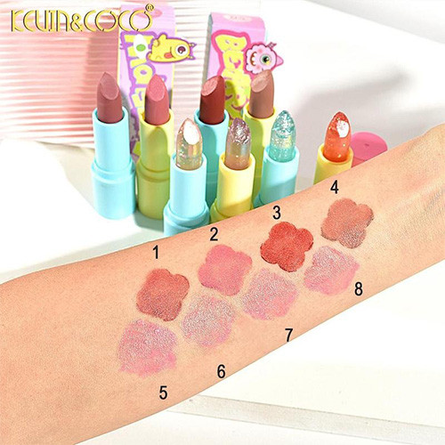 رژلب جامد طرح هیولا برند KEVIN & COCO تصویر رنگ ها 2