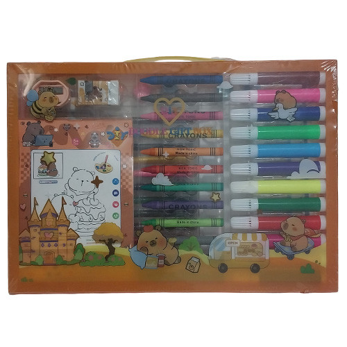 پک هدیه لوازم نقاشی و رنگ آمیزی 56 تکه تصویر پشت محصول