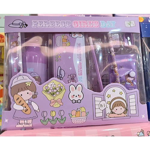 پک هدیه فانتزی لوازم التحریر بنفش