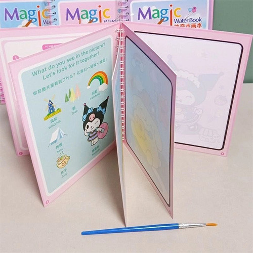 دفترچه رنگ آمیزی آبرنگی جادویی به همراه قلم مو گالری 3