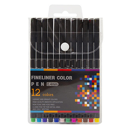 روان نویس نوک نمدی 12 رنگ Fineliner شاخص