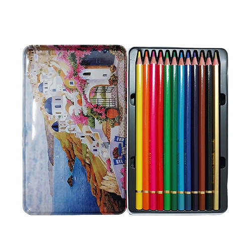 مداد رنگی 12 رنگ مدل آرتیست برند Uppage تصویر درون جعبه