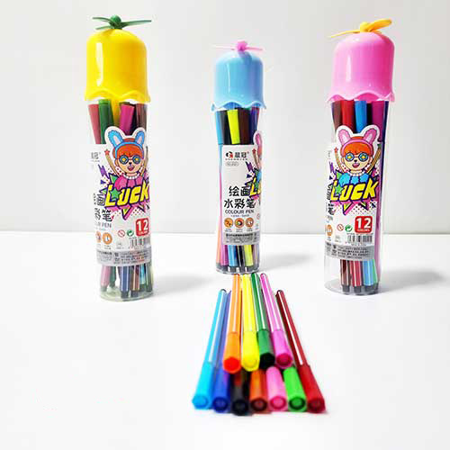 ماژیک رنگ آمیزی 12 رنگ مدل پنکه ای آبی