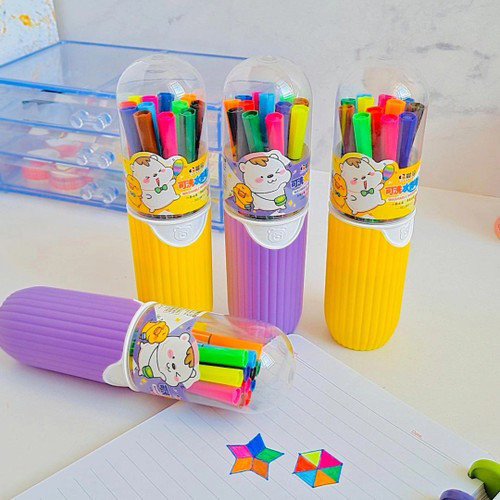 ماژیک رنگ آمیزی قابل شست و شو 12 رنگ مدل کپسولی گالری 1