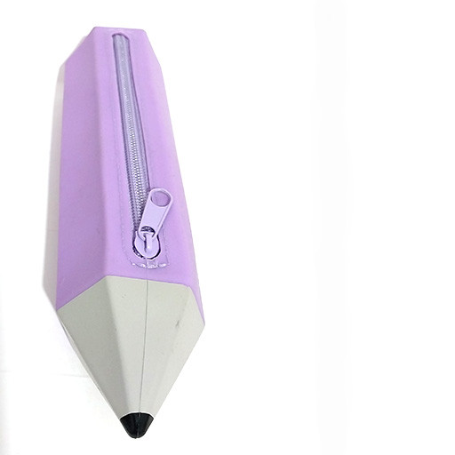 جامدادی سیلیکونی نرم طرح مداد گالری بنفش