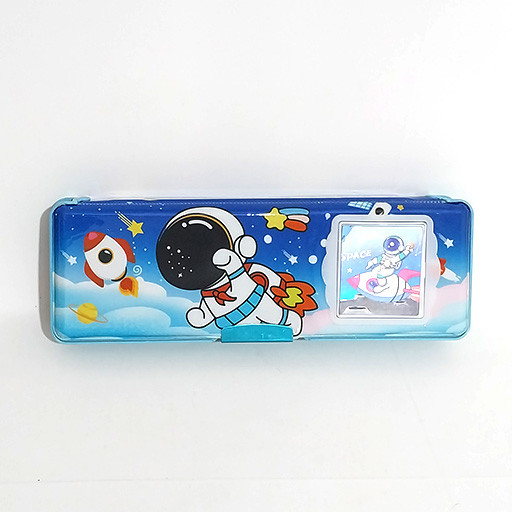 جامدادی مگنتی دارای ماشین حساب چرخشی و جدول ضرب مخفی رنگ آبی