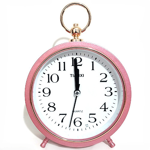 ساعت رومیزی فلزی زنگ دار Tianxi صورتی