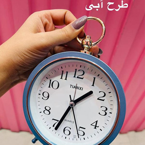 ساعت رومیزی فلزی زنگ دار Tianxi آبی