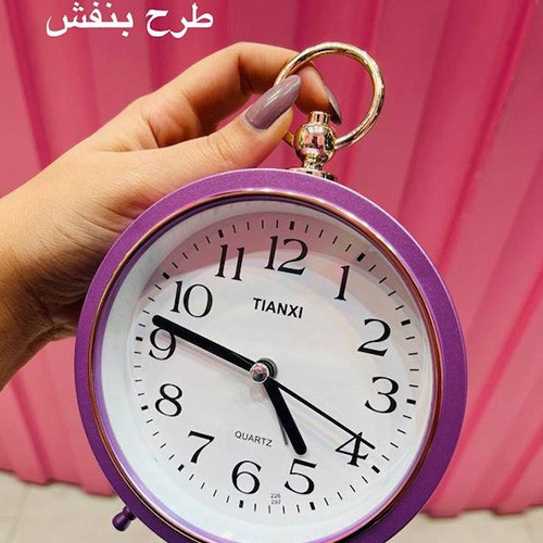 ساعت رومیزی فلزی زنگ دار Tianxi بنفش