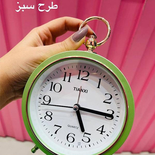 ساعت رومیزی فلزی زنگ دار Tianxi سبز