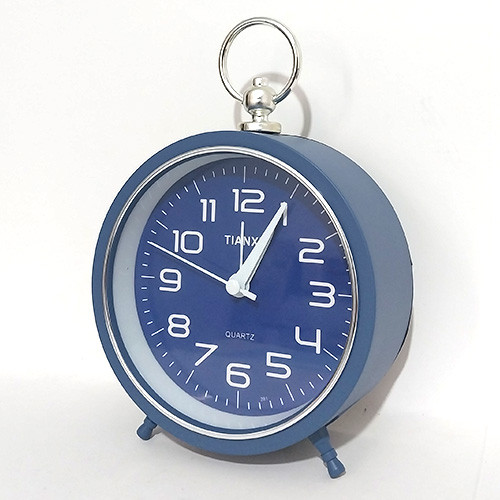 ساعت رومیزی فلزی زنگ دار Tianxi تماما آبی