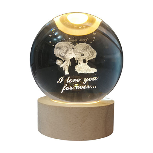 گوی کریستالی شبخواب طرح عاشقانه سایز کوچک شاخص