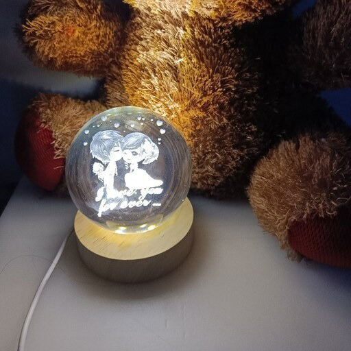 گوی کریستالی شبخواب طرح عاشقانه سایز کوچک گالری 3