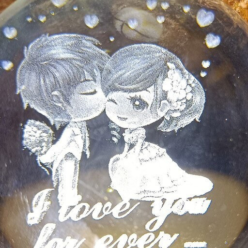 گوی کریستالی شبخواب طرح عاشقانه سایز کوچک گالری 1