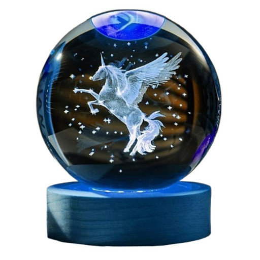 گوی کریستالی شبخواب طرح تک شاخ قطر 6 سانتی متر شاخص