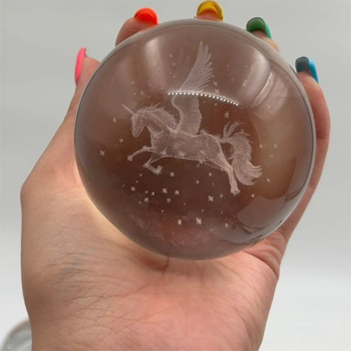 گوی کریستالی شبخواب طرح تک شاخ قطر 6 سانتی متر گالری 1