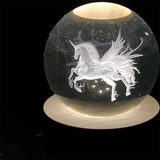 گوی کریستالی شبخواب طرح تک شاخ قطر 6 سانتی متر گالری 4