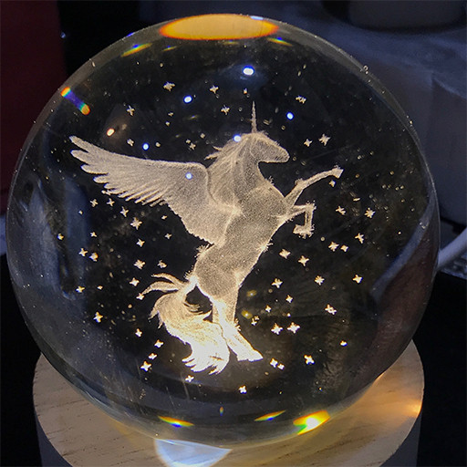 گوی کریستالی شبخواب طرح تک شاخ قطر 6 سانتی متر گالری 3