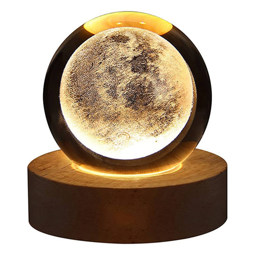 گوی کریستالی شبخواب طرح ماه قطر 8 سانتی متر شاخص