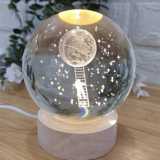 گوی کریستالی شبخواب طرح فضانورد قطر 8 سانتی متر گالری 3